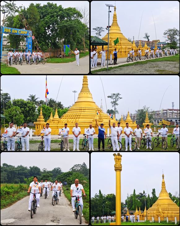 186 Bn CRPF organized a Cycle Rally under Fit India Movement